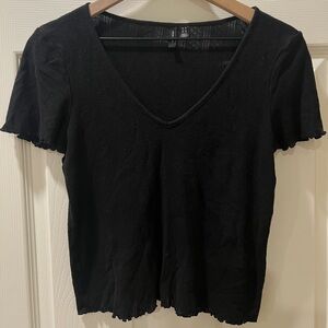Vero Moda Black Short Sleeve V-Neck Top